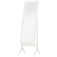 HOMCOM Freestanding Dressing Mirror 148x47cm Adjustable Angle White Frame Home
