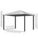 image 7 of Outsunny Hardtop Gazebo Polycarbonate Canopy with Nettings and Sidewalls Khaki