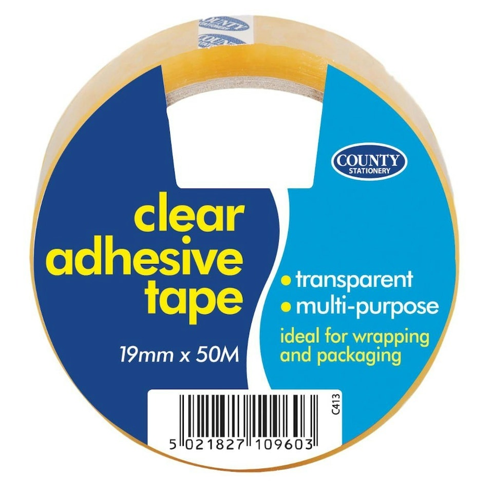 image 1 of Pack of 12 Clear Adhesive Tape 19mm x 50m
