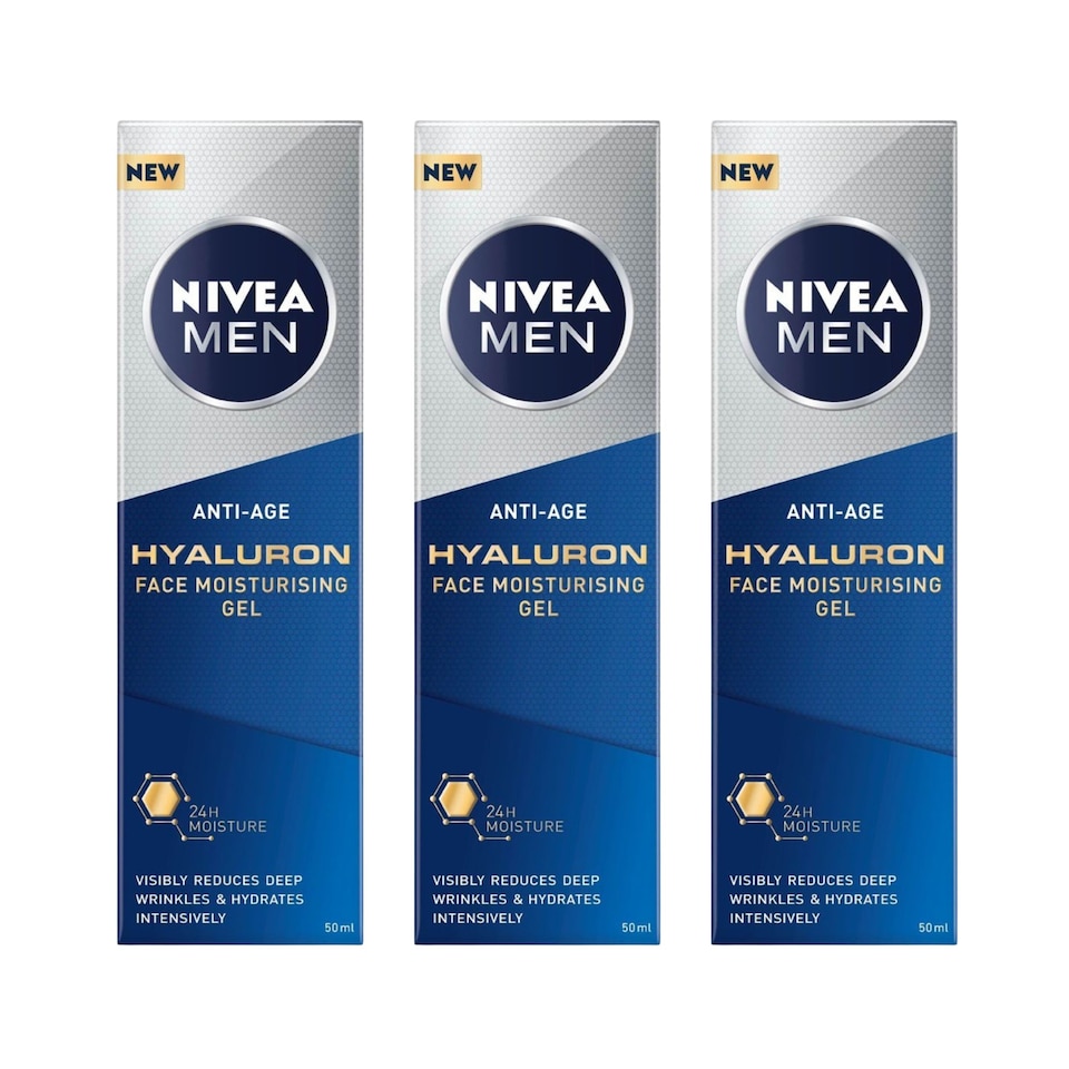 image 1 of Nivea Men Face Gel Hylaron 50mL x3