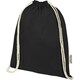 image 3 of Oregon Recycled Cotton Drawstring Bag - Solid Black - One Size Black | One Size
