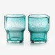 image 3 of Sur La Table Colour Me Happy Set of 2 Green Handmade Stacking Tumblers