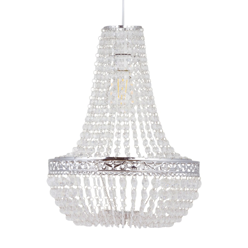 image 1 of Marino - Chandelier Style Pendant Lightshade | Clear | Chrome | Large | 1