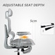 image 5 of HOMCOM Ergonomic Office Chair, Mesh High Back Computer Desk Chair with 3 Level Adjustable Back, Adjustable Lumbar Support, Swivel Recliner with 3D Armrest, Headrest, Footrest, Grey | Grey