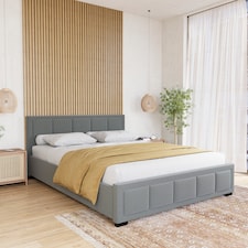 Vida Designs Vanita 5ft King Size Bed Fabric Upholstered, Light Grey, 150 x 200cm