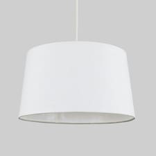 ValueLights Doretta Fabric N/A White Tapered Ceiling Pendant Shade and LED Bulb