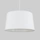 image 1 of ValueLights Doretta Fabric N/A White Tapered Ceiling Pendant Shade and LED Bulb