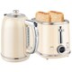 image 2 of HOMCOM Kettle and Toaster Set with LED Screen, 1.7L 3000W Retro Rapid Boil Jug Kettle with Keep Warm Memory Function, 2 Slice Toaster with 6 Browning Controls, Crumb Tray, Cream | Cream