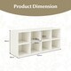 image 2 of COSTWAY 8 Grid Shoe Bench 2 in 1 Shoe Organizer Storage White White