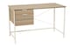 image 1 of Light Oak Veneer Desk With Drawers,Modern Office Desk With White Metal Frame For Organization,Storage Desk | Brown