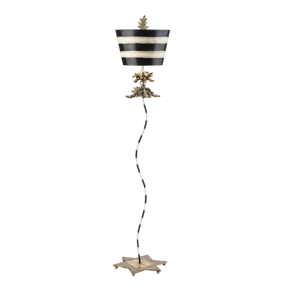 image 1 of South Beach 1 Light Floor Lamp Black, Gold, E27