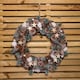 image 7 of 50cm Frosted Hanging Christmas Wreath with Pine Cones & Wooden Stars