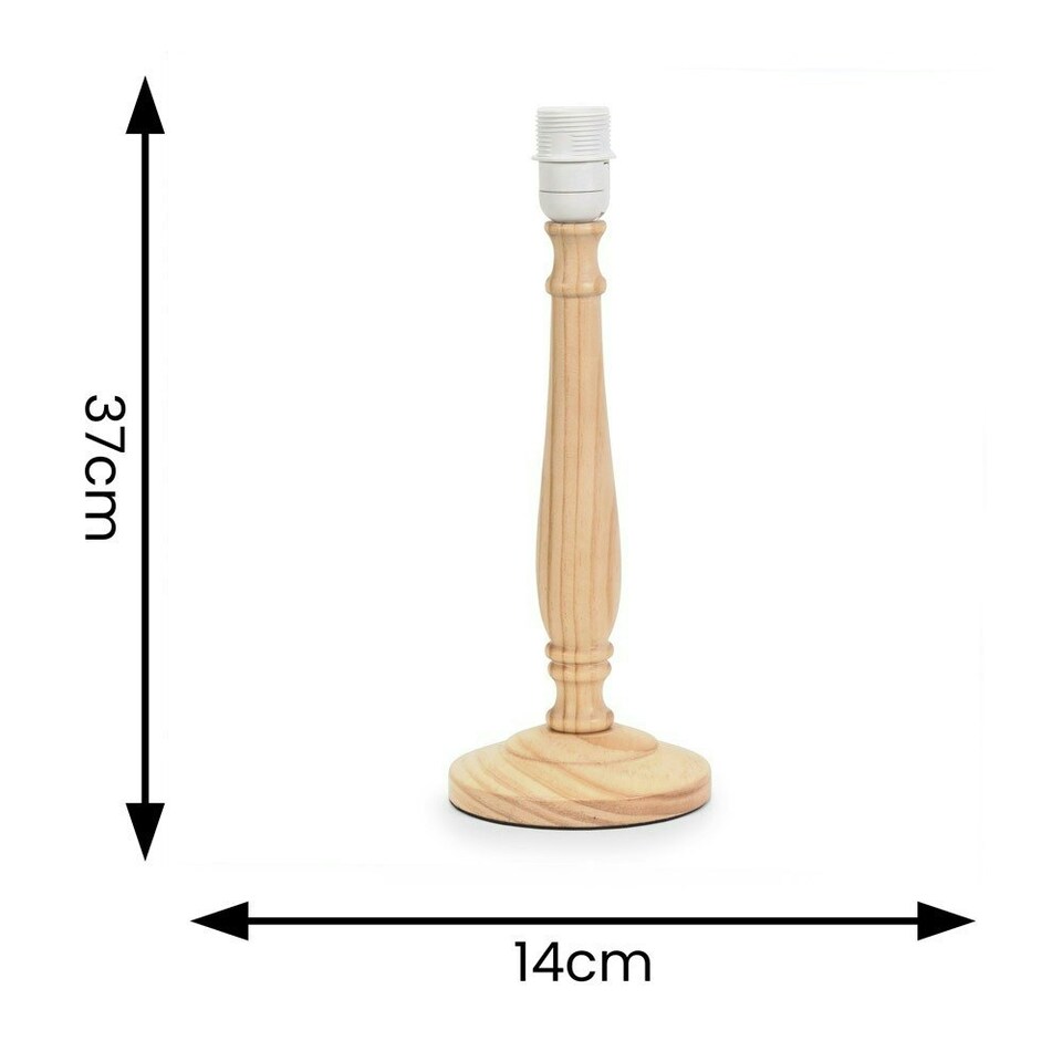 image 1 of ValueLights Victoria Light Wood Traditional Stem Table Lamp Base