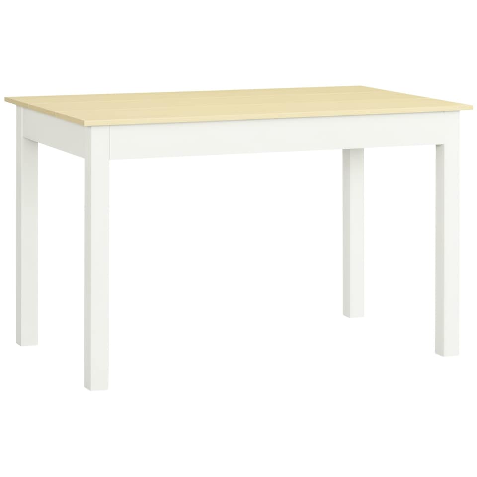image 1 of HOMCOM Dining Table for 4 to 6 Kitchen Table with Thick Legs Oak Wood Grain