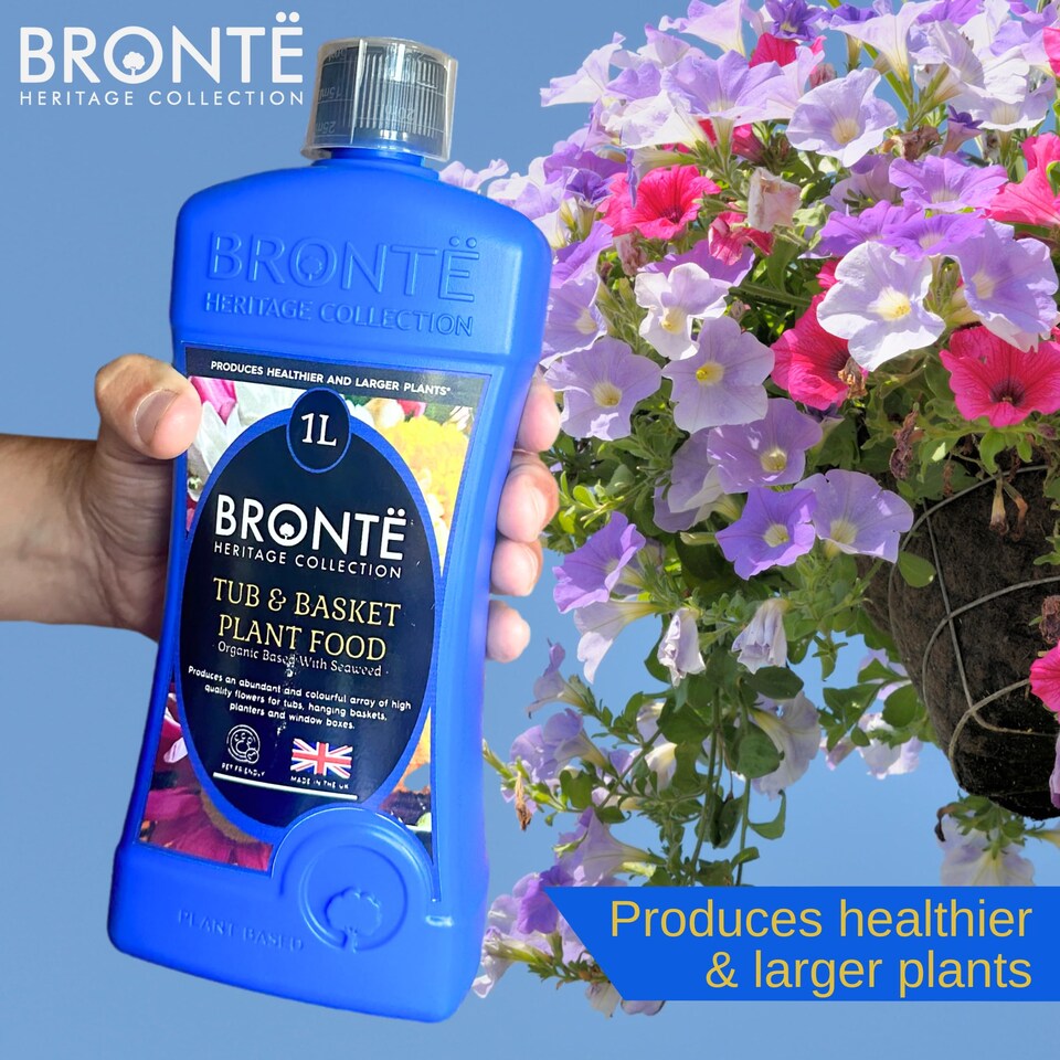 image 1 of Bronte Heritage Collection Tub and  Hanging Basket Plant Food 1L Concentrated Organic Liquid Fertiliser, Seaweed-Enriched