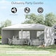 image 3 of Outsunny 6m x 3m Garden Gazebo Marquee Canopy Party Tent Canopy Patio Black
