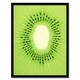 image 1 of Kiwi Fruit Slice Minimalist Kitchen Interior Black Framed Wall Art Print A4