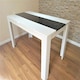 image 7 of Dining Table Wood Kitchen Place for 4 Seats, Dining Table Only (White and Black H 75 x L 117 x W 77 cm) Black
