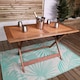 image 4 of Outdoor 6 Person Folding Rectangular Wooden Garden Patio Dining Table Chairs Parasol and Base set
