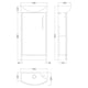 image 2 of Balterley Winshill Contemporary 1 Door Left-Hand Floor Standing Cloakroom Vanity Unit with Basin, Light Oak, 440mm
