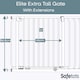 image 3 of Safetots Extra Tall Elite Safety Gate, 143cm - 152cm, Matt Black, Extra Tall 96.8cm in Height, Pressure Fit Stair Gate | Black