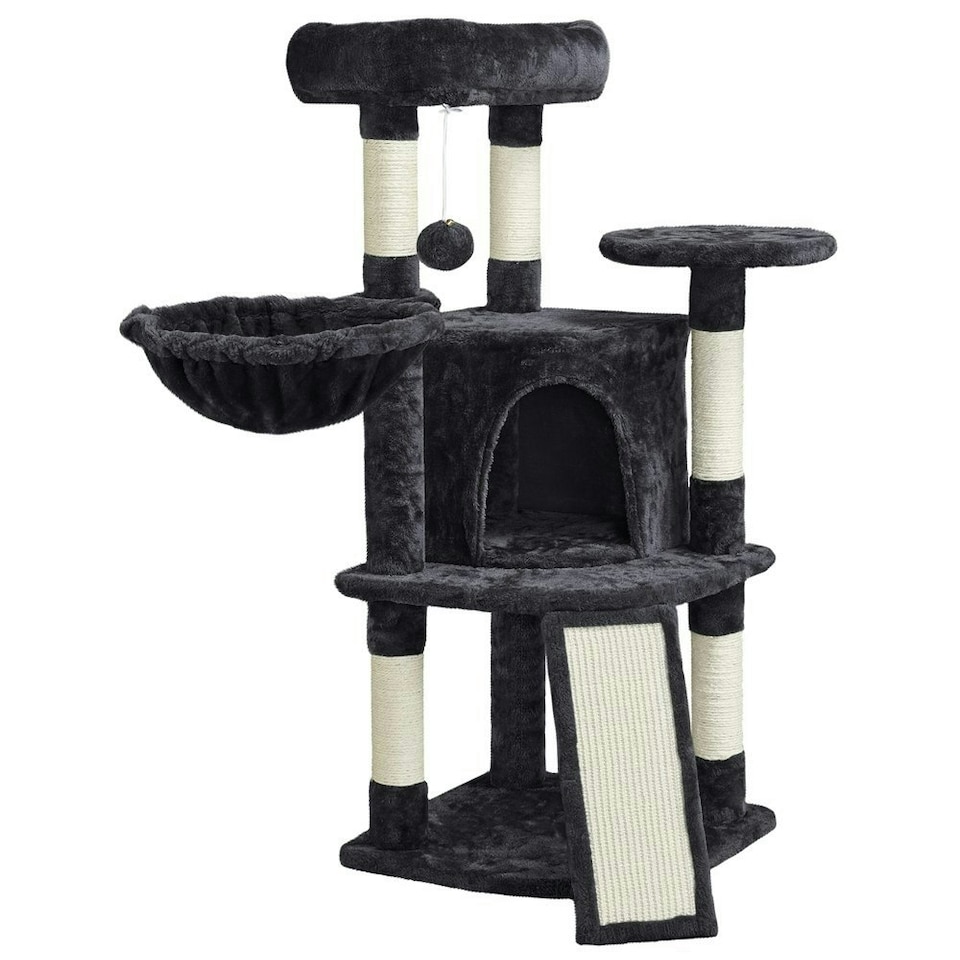 image 1 of Yaheetech 106 cm Kitten Tree Tower with Natural Sisal  Black