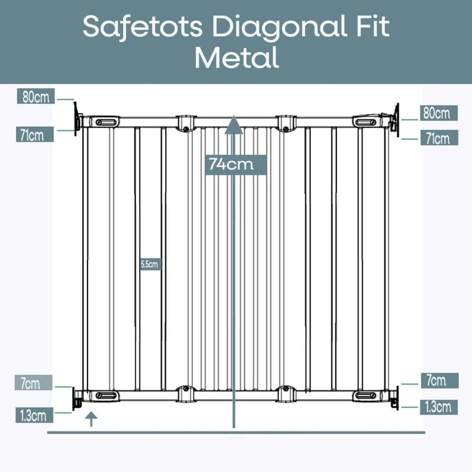 image 1 of Safetots Solution for Up and Down Staircases, White, Multi Panels, up to 122cm, and, Screw Fit Gate, 67cm - 105.5cm