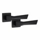 image 1 of Golden Grace 1 Pair Modern Aura Premium Design Door Handles on Square Rose in Matt Black Finish Black