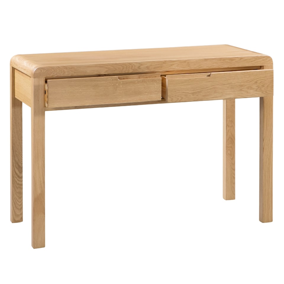 image 1 of Curve 2 Drawer Dressing Table with Stool Set - Oak