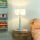 image 1 of ValueLights Bobbles Powder Blue Bobbin Table Lamp with Bumble Bee Shade