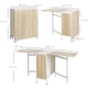image 3 of Homcom Foldable Dining Table - Oak & White | Folding Computer Desk