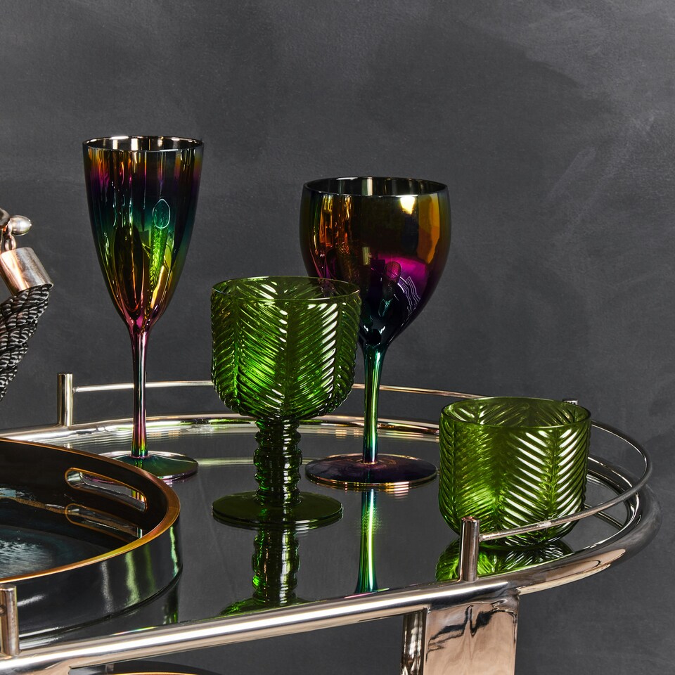 image 1 of Interiors by Premier Oval Mirrored Trolley Silver