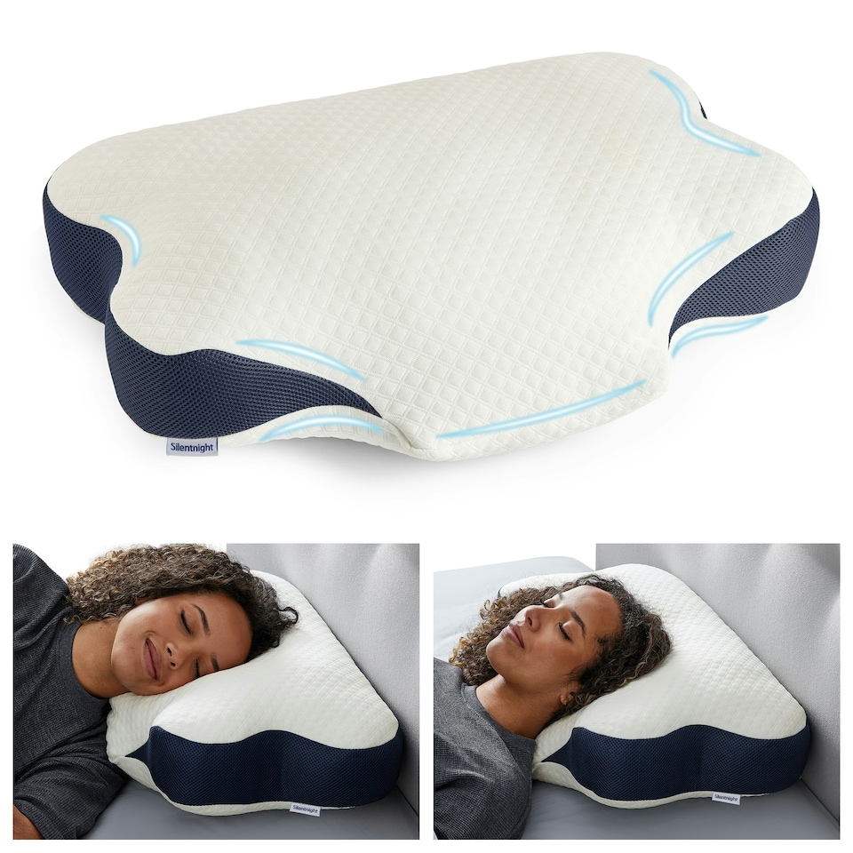 image 1 of Silentnight Sleep Therapy Neck Support Pillow, Ergonomic, Breathable, Pain and Stiffness Relief