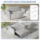image 3 of HOMCOM 2 Seater Sofa Bed with 7-Position Adjustable Backrest, Convertible Pull Out Sleeper Sofa, Mid-Century Modern Fabric Bed Settee for Living Room, Guest Room, Grey