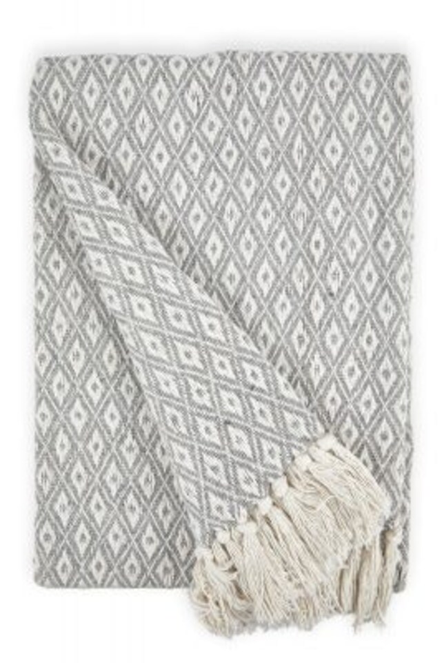 image 1 of Stockholm Collection Recycled Cotton Throw in Silver (70" x 100") | Grey | Grey