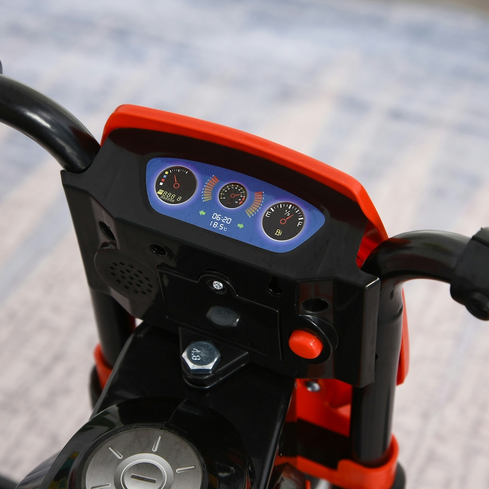 image 1 of HOMCOM Toddler Pedal Tricycle Ride-On Learning Music Lights 18-36 Months Red