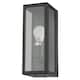 image 3 of Set of 2 Montrose - Black Outdoor Wall Lights | Black | Clear | 2