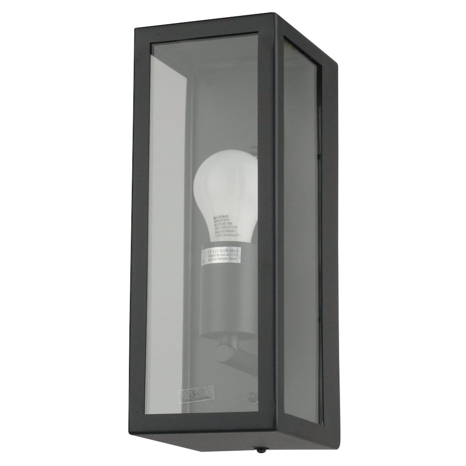 image 1 of Set of 2 Montrose - Black Outdoor Wall Lights | Black | Clear | 2