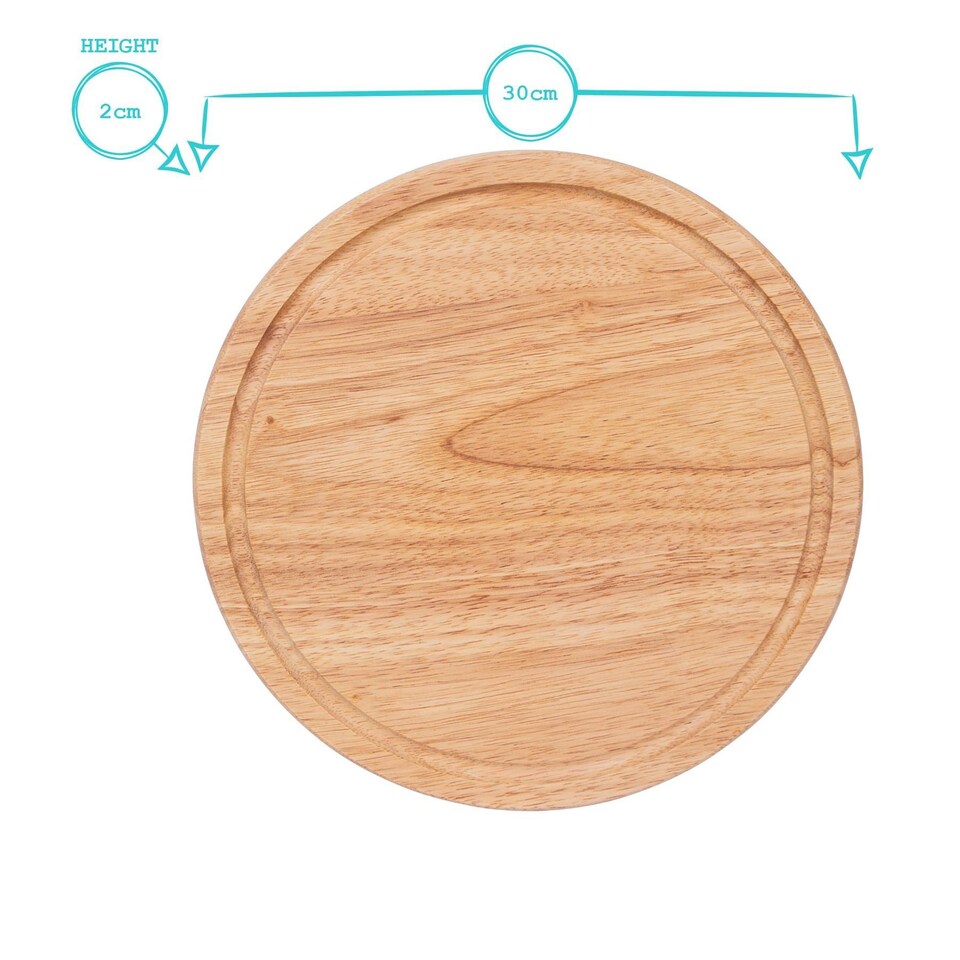image 1 of Argon Tableware Round Wooden Chopping Board - 30cm | Brown | Brown