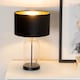 image 3 of ValueLights Jessy Glass Black Table Lamp Black Velvet Gold Inner Shade | Clear