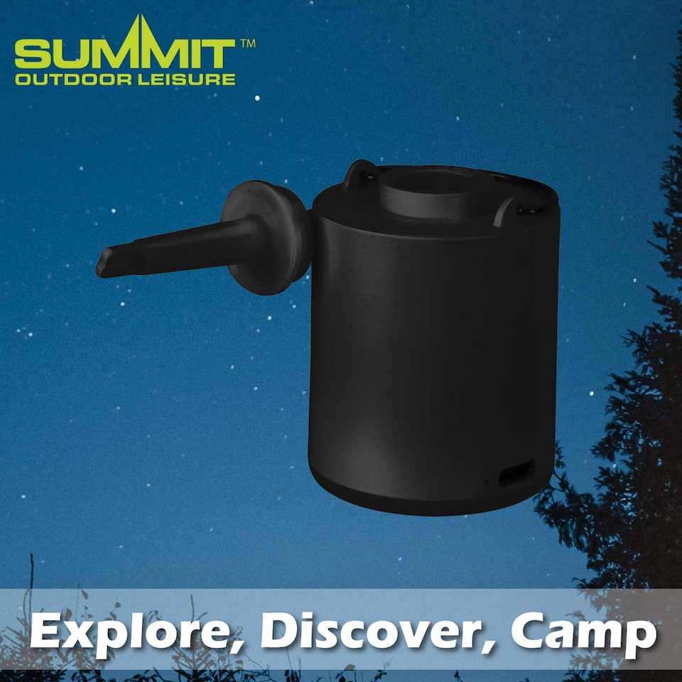 image 1 of PMS Digital Air Pump & Torch Rechargeable USB-C COB LED Black