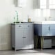 image 2 of kleankin Bathroom Floor Storage Cabinet w/ 2 Drawers Door Cupboard Grey
