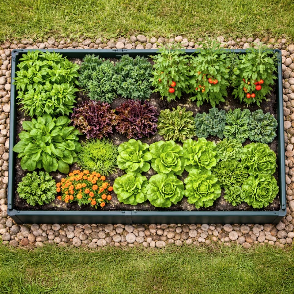 image 1 of GardenSkill Garden Raised Vegetable Bed 2.5x2.5x0.5m H - Modular Crop Flower Planter Frame - Ultra Deep 20 Inch Grow Box Trough