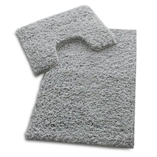 VELVETIO Bath Mats & Pedestal Mat Set Anti Slip Super Soft Water Absorbent Grey