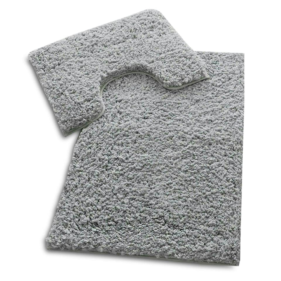 image 1 of VELVETIO Bath Mats & Pedestal Mat Set Anti Slip Super Soft Water Absorbent Grey
