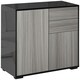 image 9 of HOMCOM Side Cabinet with 2 Door and 2 Drawer for Home Office, Grey Black