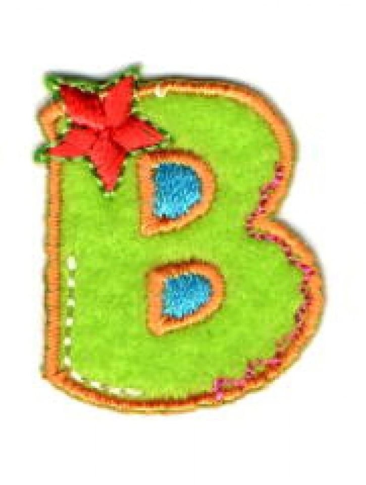 Assorted Colours: Letter B Alphabet Patch Motif for Dressmaking - each