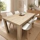 image 1 of Dining Table Set Oak Effect Table With 4 Cream Plastic Chairs Dining Room Furniture | Cream | One Size | 5
