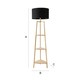 image 7 of ValueLights Hiru Wooden 3 Tier Shelf Floor Lamp Black Shade Black