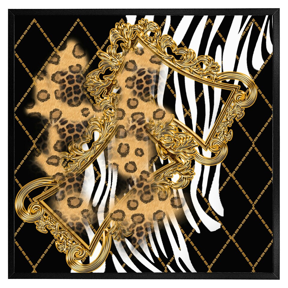 image 1 of Zebra & baroque (Picture Frame) Brown | Oak | L